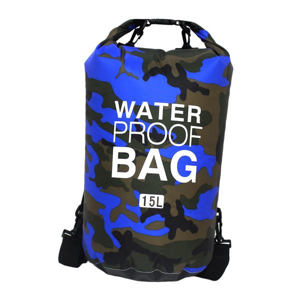 防水バックパック ポケット収納 フローティングバックパック カヤック カヌー キャンプ用 ブルー