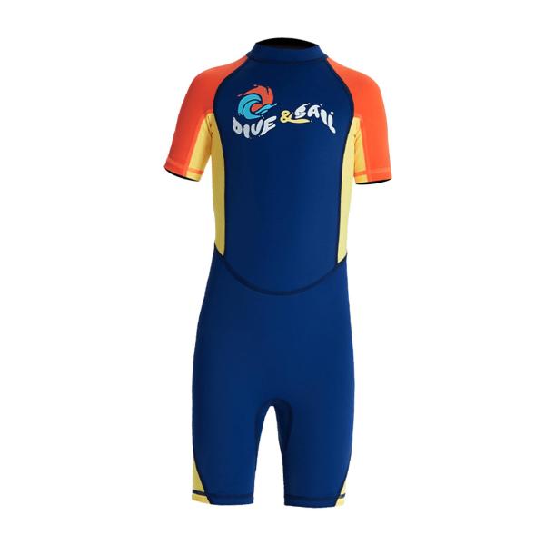 キッズ ウェットスーツ スキューバ ダイビング スーツ ショート ウェットスーツ ダイビング シュノーケリング サーフィン XXL ダークブ