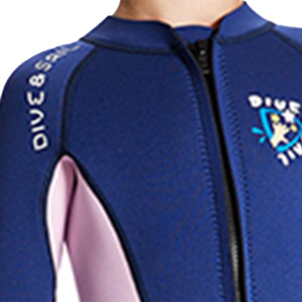 子供ウェットスーツ防水子供ウェットスーツカヤック女の子スキューバシュノーケリング S ブルーピンク