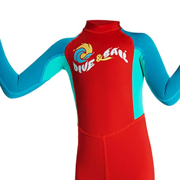 キッズ ウェットスーツ 耐水 水着 ユース ガールズ ボーイズ 水着 ダイビングスーツ L レッド