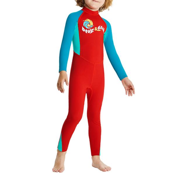 キッズ ウェットスーツ 耐水 水着 ユース ガールズ ボーイズ 水着 ダイビングスーツ L レッド