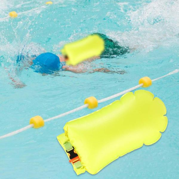 インフレータブル水泳ブイ防水バッグ超軽量湖スイミングプールハイキンググリーン 45 センチメートル x 28 センチメートル