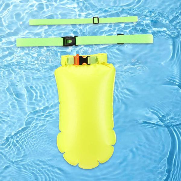 インフレータブル水泳ブイ防水バッグ超軽量湖スイミングプールハイキンググリーン 45 センチメートル x 28 センチメートル
