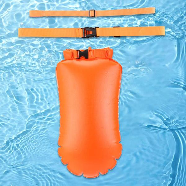 インフレータブル水泳ブイ防水バッグ超軽量湖スイミングプールハイキングオレンジ 55 センチメートル x 38 センチメートル