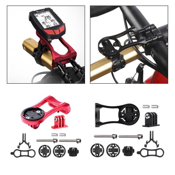 バイクコンピューターマウントベースクランプアダプターステムトップキャップマウント ロードバイク用 レッド