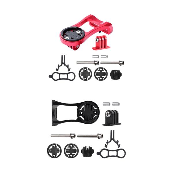 バイクコンピューターマウントベースクランプアダプターステムトップキャップマウント ロードバイク用 レッド