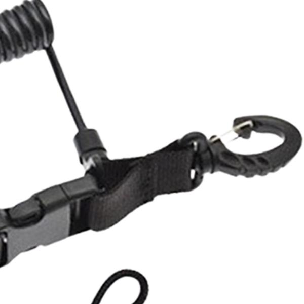 ダイブスナッピーのコイルストラップ耐久性のあるスキューバダイビングカメラ紛失防止ストラップストラップブラック