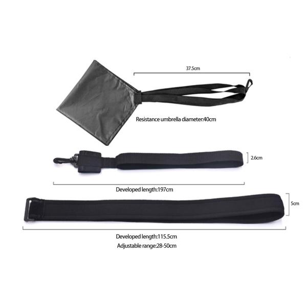 水泳抵抗パラシュート装置子供用女性男性敏捷性トレーニング 40 センチメートル黒