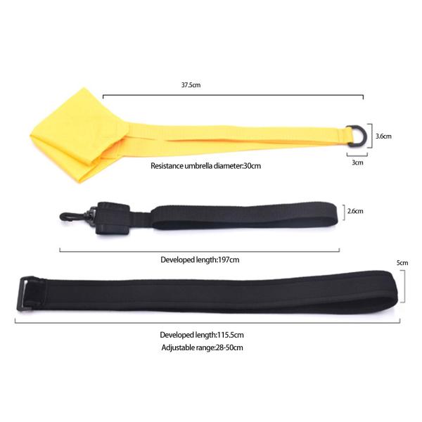 水泳抵抗パラシュート装置子供女性男性敏捷性トレーニング 30 センチメートル黄色
