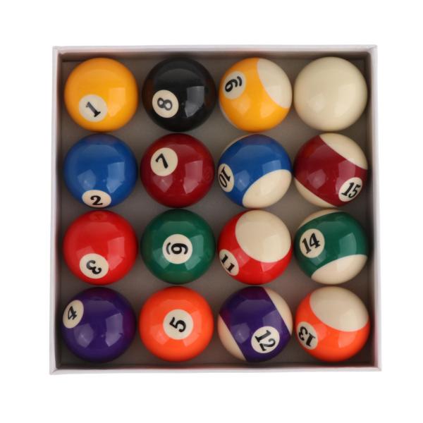16x ビリヤード ボール プール キュー セット 番号付きボール 15 個 1