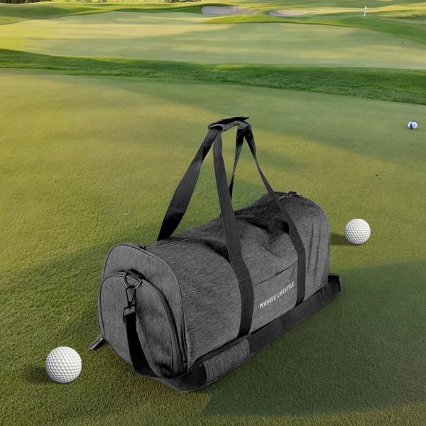 ジム スポーツバッグ ナイロン トラベル ダッフル バッグ テニス アウトドア アクティビティ エクササイズ ダークグレー
