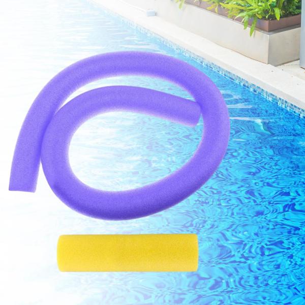 フローティングプールヌードル フレキシブルウォーターゲームフロート コネクタ付き 2.6x59インチ パープルソリッド