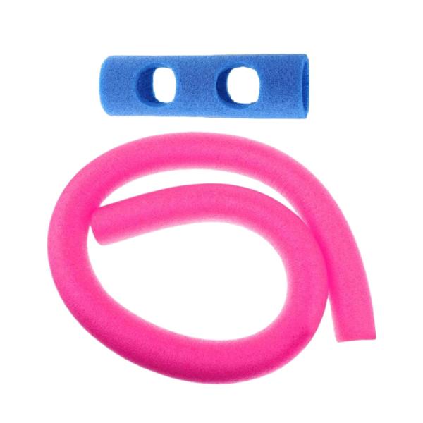 フローティングプールヌードル フレキシブルウォーターゲームフロート コネクタ付き 2.6x59インチ ピンク 2穴