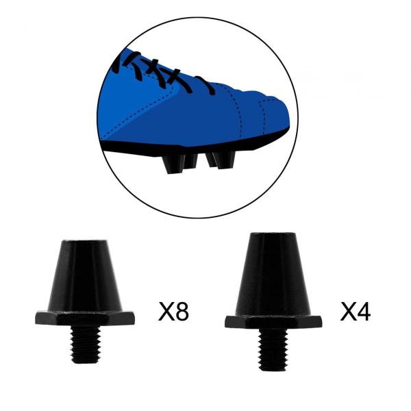 12x サッカー ブーツ スパイク 安定した交換用スパイク 屋内 屋外 スポーツ用 ブラック 13mm 15mm