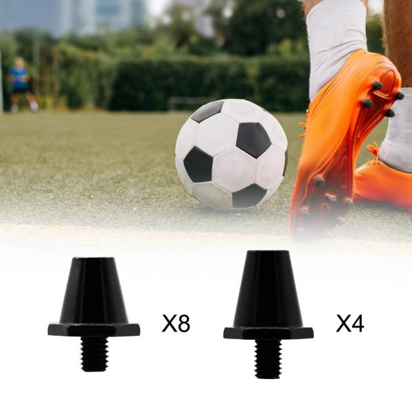 12x サッカー ブーツ スパイク 安定した交換用スパイク 屋内 屋外 スポーツ用 ブラック 13mm 15mm