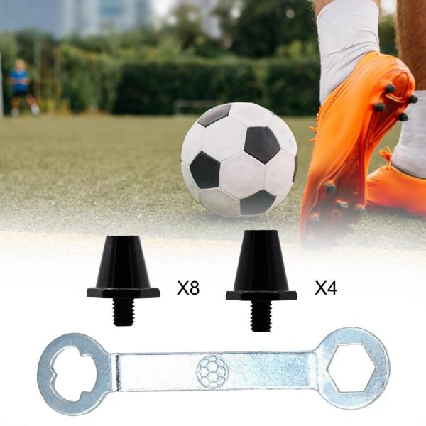 12x サッカー ブーツ スパイク 安定した交換用スパイク 屋内 屋外 スポーツ用 ブラック レンチ付き 13mm 15mm