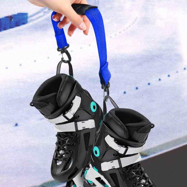 ローラースケートストラップ キャリングスキーブーツキャリアストラップ 屋外スケート子供用 ブルー