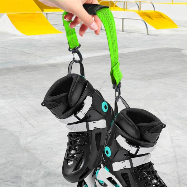 ローラースケートストラップ キャリングスキーブーツキャリアストラップ 屋外スケート子供用 グリーン