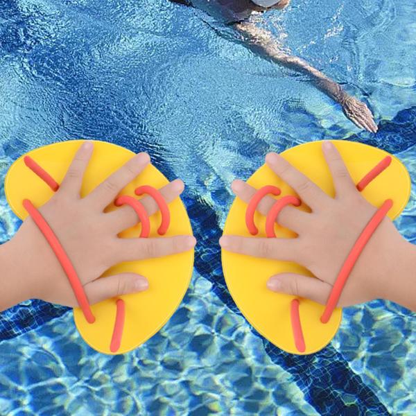 水泳用ハンドパドル グローブ 水生フィットネス 水泳用品 スイムパドル イエロー