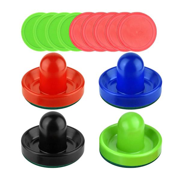 エアホッケープッシャー 4 個 2.5 インチパックと 8 パック 4 個のフェルト底セットアクセサリースライダープッシャー テーブルホッケーパーティ