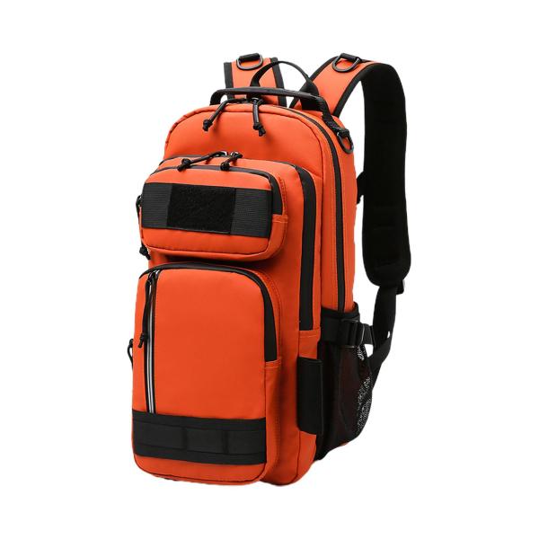 釣り用バックパック 釣具収納袋 ハイキング 登山 狩猟用 オレンジ