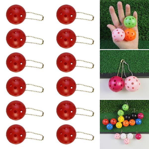 12x ピックルボール キーホルダー ピックルボール オーナメント 荷物タグ ウォレット バックパック レッド