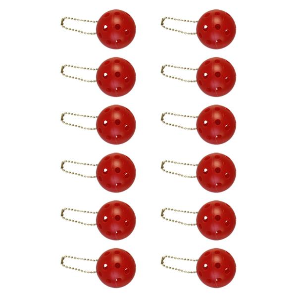 12x ピックルボール キーホルダー ピックルボール オーナメント 荷物タグ ウォレット バックパック レッド