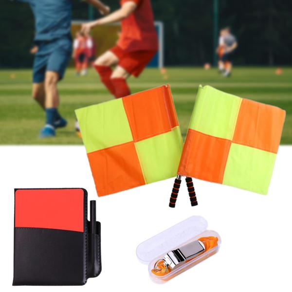 サッカー審判旗セット、審判ツールキットプロフェッショナルコンパクトポータブルホイッスルアクセサリーサッカー試合用キャンパスゲーム用