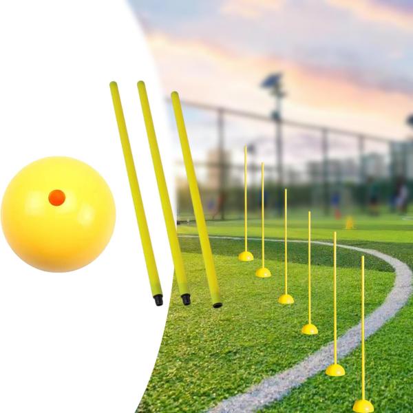 フットボール サイン ロッド 取り外し可能 ポータブル ベース付き サッカー アジリティ トレーニング ポール 1.5 メートル
