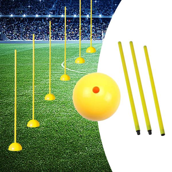 フットボール サイン ロッド 取り外し可能 ポータブル ベース付き サッカー アジリティ トレーニング ポール 1.5 メートル