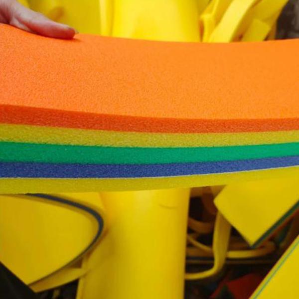 ウォーターフロートマット 2層 プレイフロートマットレス スイミングプール ボート パーティー用 イエロー ブルー