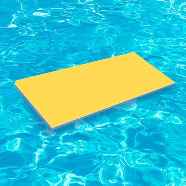 ウォーターフロートマット 2層 プレイフロートマットレス スイミングプール ボート パーティー用 イエロー ブルー