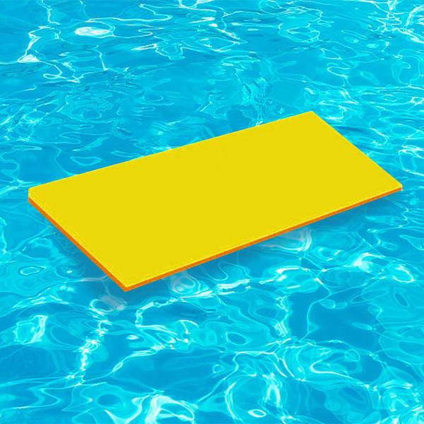 ウォーターフロートマット 2層 プレイフロートマットレス スイミングプール ボート パーティー用 イエロー オレンジ