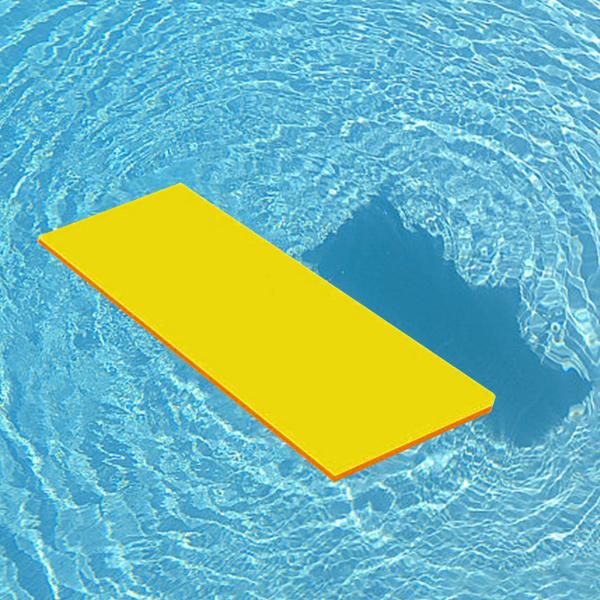 ウォーターフロートマット 2層 プレイフロートマットレス スイミングプール ボート パーティー用 イエロー オレンジ