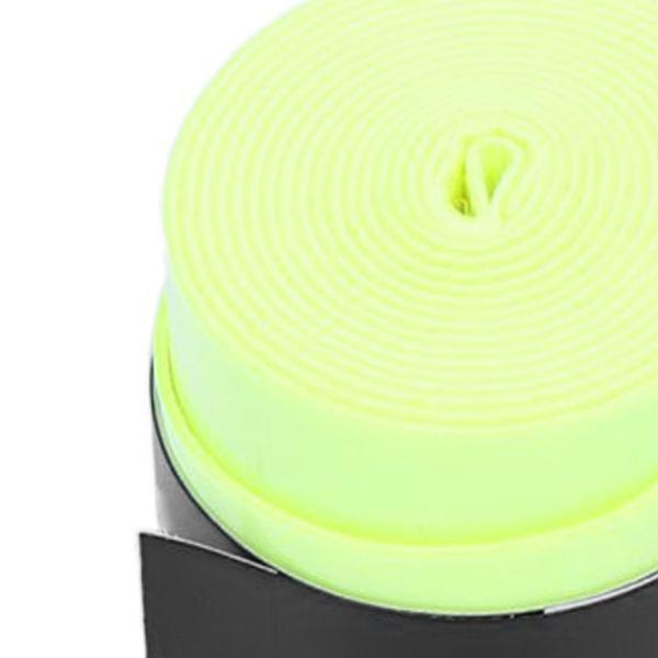 テニスラケットグリップテープ 交換用ラケットハンドルラップ 汗止めバンド 蛍光イエロー 10個