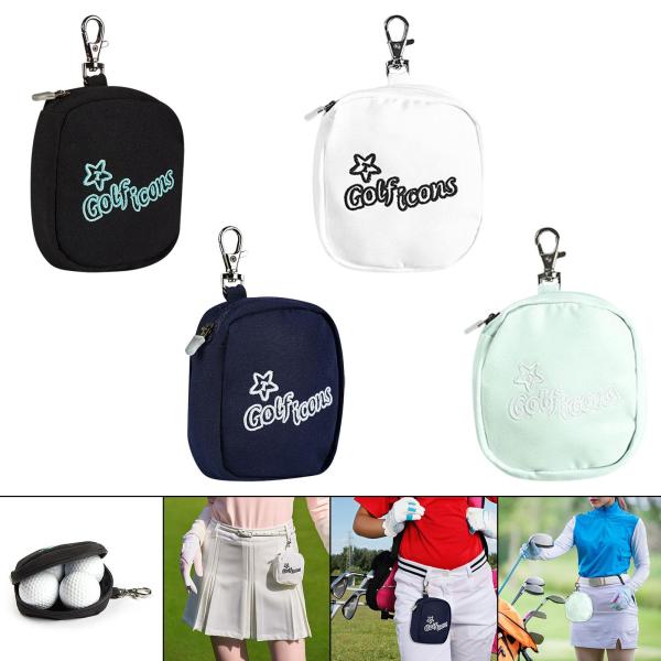 ゴルフボールウエストバッグ収納容器ゴルフ収納ポケットスポーツアウトドア用ブラック