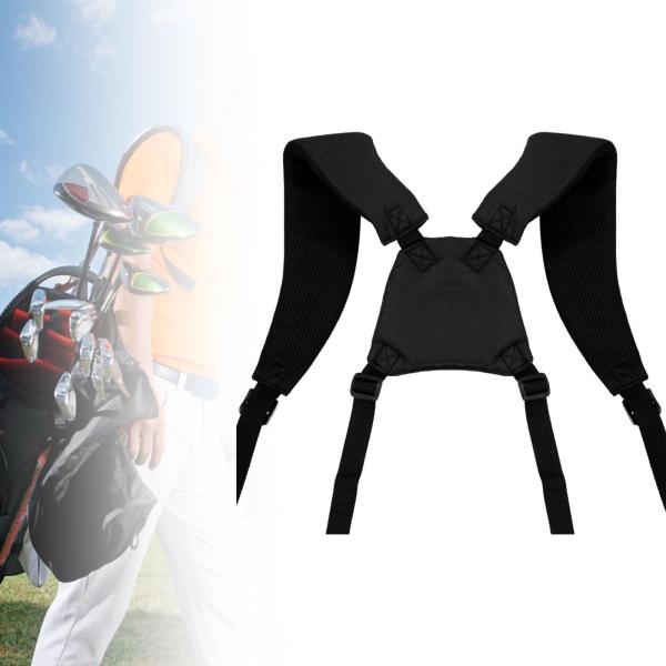 ゴルフバッグショルダーストラップ ユニバーサル 防水 調節可能 ゴルフバッグアクセサリー ブラック