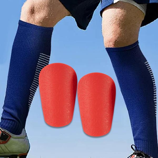 ミニサッカーすね当て  すね保護 子供 男の子 女の子用 レッド S 2個