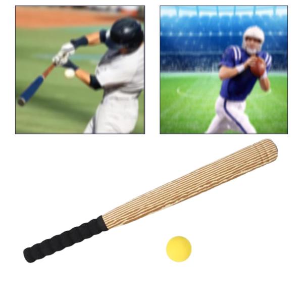 野球バットとボールセット 子供用野球おもちゃ ポータブルトレーニング 子供用トレーニングボールゲーム スポーツ 大人用野球バット , 木目カラー