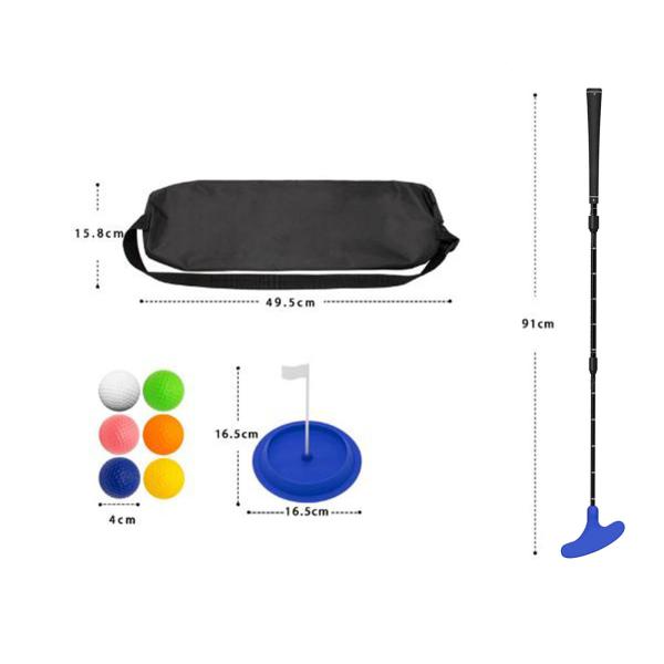 ゴルフパター 右利きまたは左利き用 調節可能 3セクション ゴルフクラブセット 男性用 ブルー