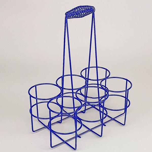 スポーツ ウォーターボトル キャリア バスケット ウォーターボトル ホルダー キャンプ ジム パーティー用 ブルー 28x22.5x15cm