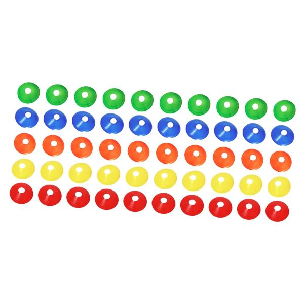 50個セット サッカーコーン フットボールフィールドマーキング練習用アクセサリー ヘビーデューティー クロストレーニング アジリティ サッカートレーニ