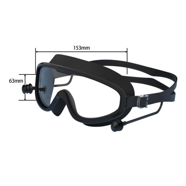水泳用ゴーグル 耳栓付き 曇り止め 広視野 ビーチ スポーツ 水泳用メガネ スタイル A