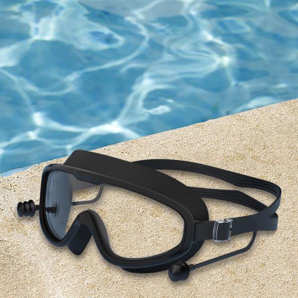 水泳用ゴーグル 耳栓付き 曇り止め 広視野 ビーチ スポーツ 水泳用メガネ スタイル A