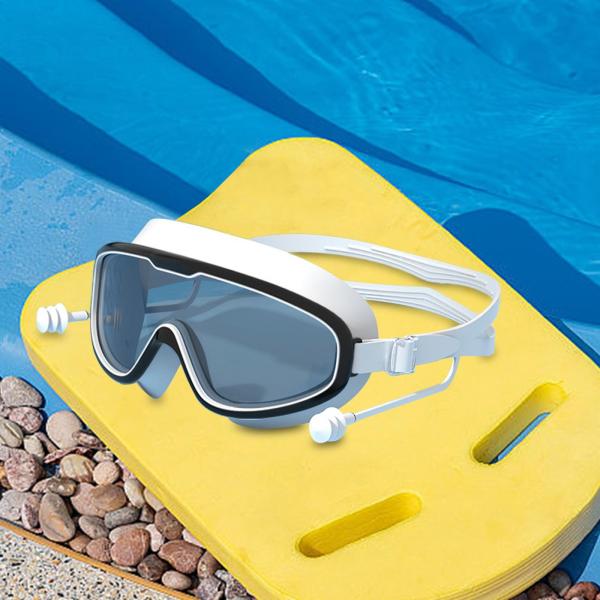 水泳用ゴーグル 耳栓付き 曇り止め 広視野 ビーチ スポーツ 水泳用メガネ スタイル C