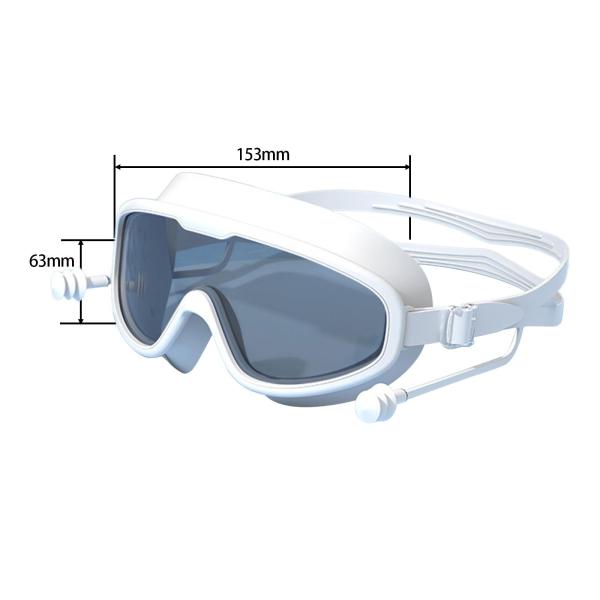 水泳用ゴーグル 耳栓付き 曇り止め 広視野 ビーチ スポーツ 水泳用メガネ スタイル D