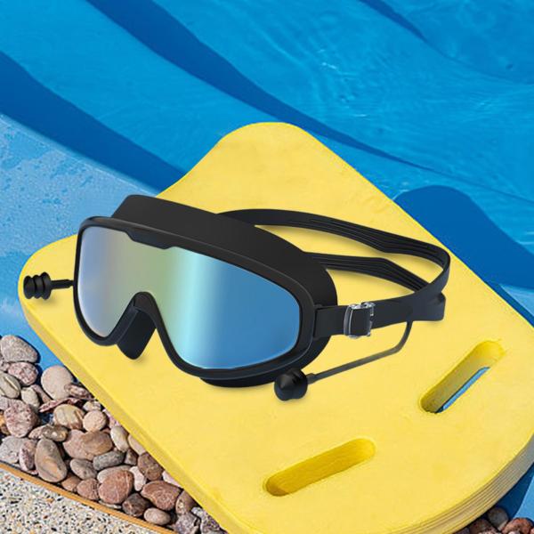 水泳用ゴーグル 耳栓付き 曇り止め 広視野 ビーチ スポーツ 水泳用メガネ スタイル E