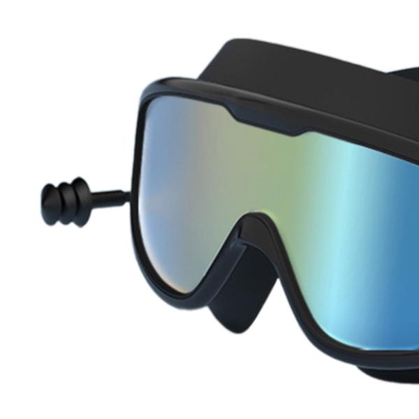 水泳用ゴーグル 耳栓付き 曇り止め 広視野 ビーチ スポーツ 水泳用メガネ スタイル E