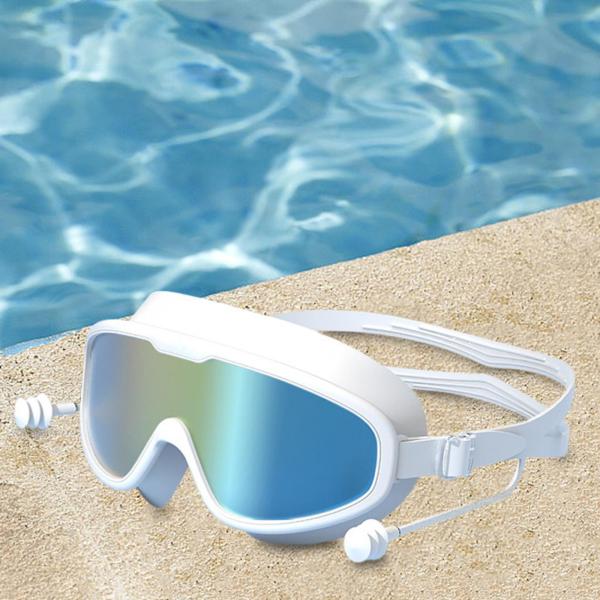 水泳用ゴーグル 耳栓付き 曇り止め 広視野 ビーチ スポーツ 水泳用メガネ スタイル H