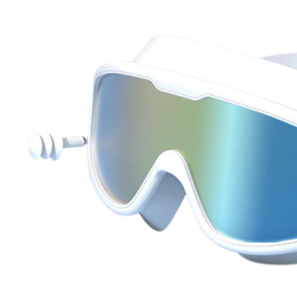 水泳用ゴーグル 耳栓付き 曇り止め 広視野 ビーチ スポーツ 水泳用メガネ スタイル H